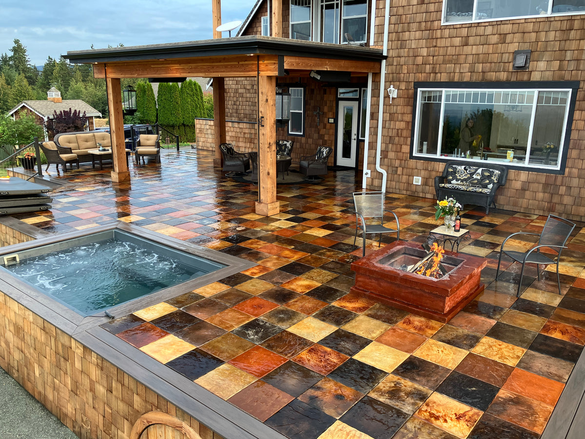 DekTek Concrete Deck Tile Sample | 16" x 16" x 1" Outdoor Deck Flooring Tile